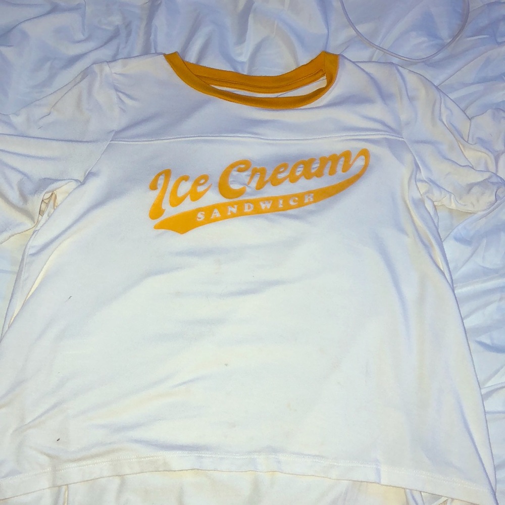 white ice cream shirt